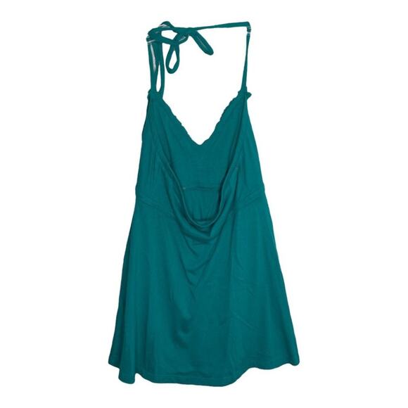 Express Womens Top Size XS Sleeveless Blue Halter V-Neck Casual Blouse - Picture 2 of 11